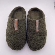 Bombas Womens Sherpa Sunday Slippers Olive Green Slip On Mule House Shoes Size 8