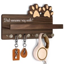 Farmhouse Dog Leash Holder for Wall - Cute Key Holder Wall Mount with Floatin...