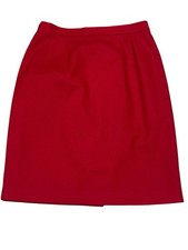 Vintage Worthington Merino Wool Red Pencil Skirt Size 12P 12 Petite Small