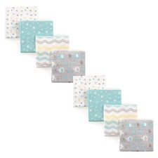 Luvable Friends Unisex Baby Cotton Flannel One Size, Basic Elephant 8-piece