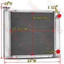 22" X 19" Size 3 Row Aluminum Double Pass Crossflow Radiator for Chevy SBC 350