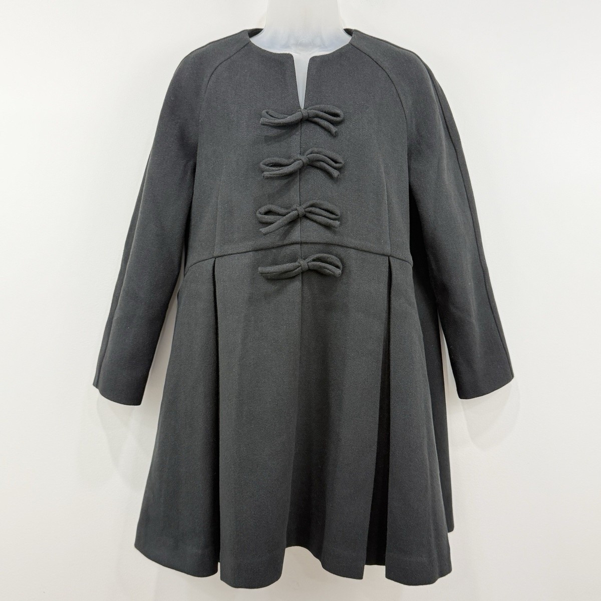 tuckernuck black bow dress Blair Coat Women's M Preppy Feminine Classic Pockets 32.5 Inches 103275 A15