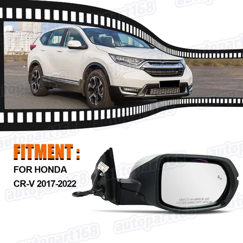 For 2017-2022 Honda CR-V Heated Mirror W/ Blind Spot 9-Pin Pearl White Right