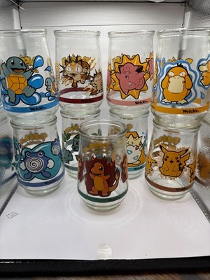 Pokémon Welch s Jelly Jar Glasses Complete Set of 9 No Lids Great condition