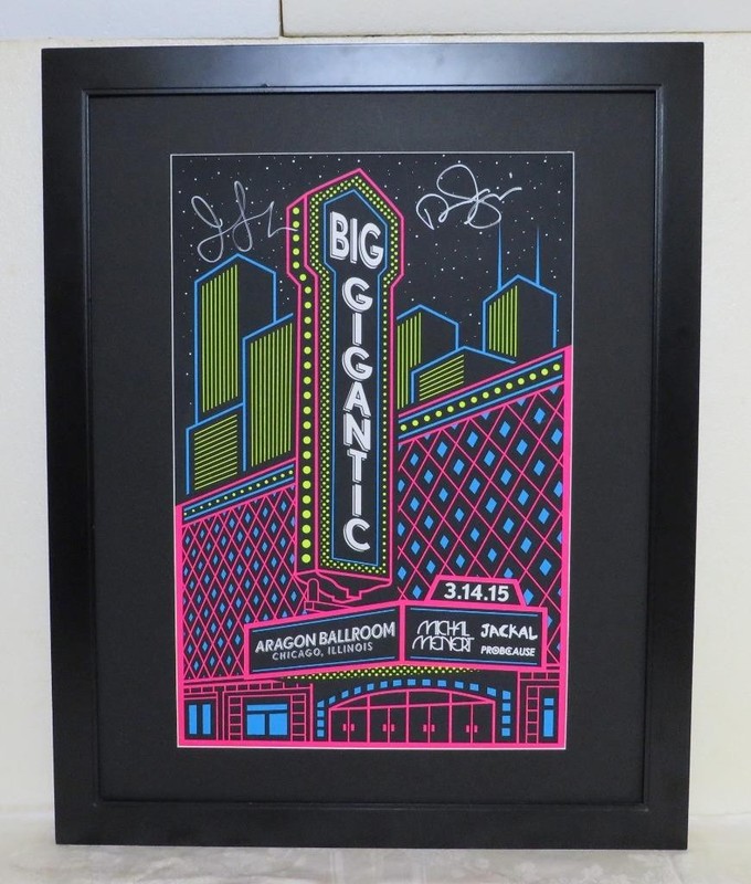 Aragon Ballroom Gigantic Michal Menert Probcause Jackal Signed Concert Poster
