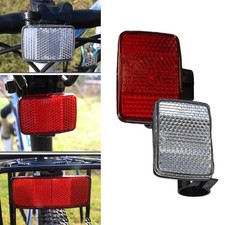 Bike Bicycle Reflector Set Front White Rear Red Safety Warning Lens 2 Pack NEW