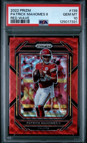 2022 PANINI PRIZM RED WAVE #139 PATRICK MAHOMES II 5/149 PSA 10