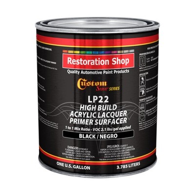 Premium 1K High Build Black Acrylic Lacquer Primer Surfacer, 1 Gallon - Fast ...