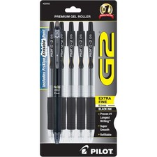 Black Gel Roller Pens 6 Pack PILOT G2 FriXion Synergy Gel Ink Rollerball Pens