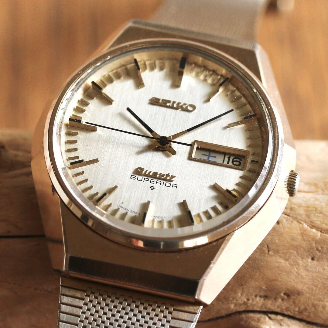 セイコー SEIKO 3883-7000 Seiko Superior Quartz Watch 3883-7000 Gold High Accuracy