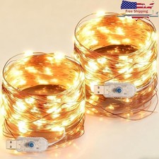 33ft 100LED Fairy Lights USB Powered Waterproof Timer 8 Modes Indoor Outdoor