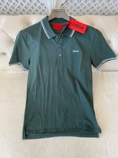 Boss Hugo Boss Polo Shirt Slim Fit Men's Green Holy Allee 3 Small RRP £89