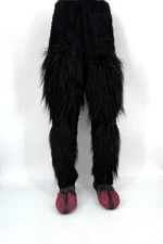 Black Furry Legs & Red Hooves Hoofs Devil Demon Adult Halloween Costume