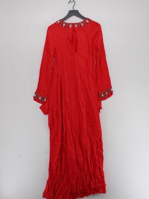 karen millen red maxi dress Red Linen Woven Strappy Maxi Dress
