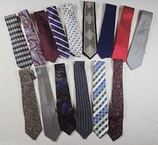 Mens Neck Ties Lot of 15 Assorted Colors Sizes And Patterns