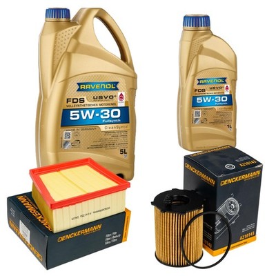 Inspektionspaket 6L RAVENOL 5W-30 für Ford Fiesta VI Transit Courier Kasten