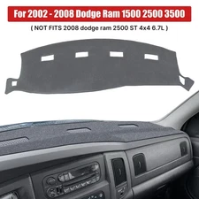 Gray Dash Mat Cover Dashboard Pad for 2002 - 2008 Dogde Ram 1500 2500 3500