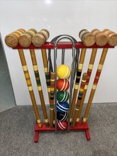 Vintage MCM Six Player 24 Piece Croquet Set