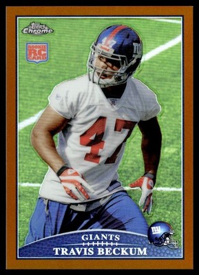 2009 Topps Chrome Copper Refractor Travis Beckum RC 064/649 New York Giants