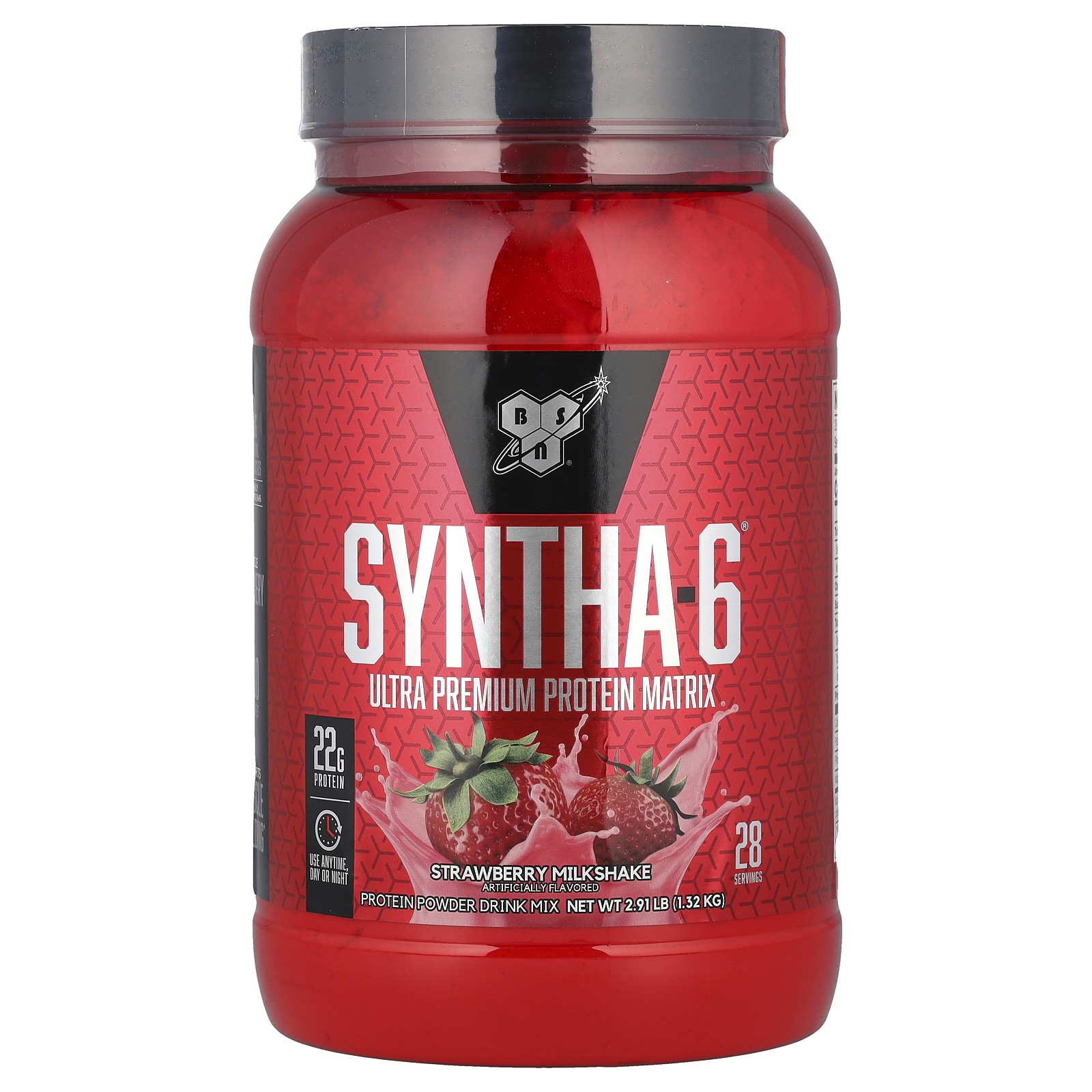 BSN, Syntha-6 Lean Muscle Protein Powder Drink Mix Strawberry Milkshake 2,91 фунта