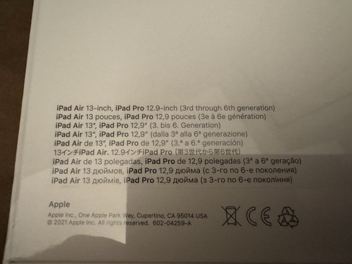 Apple Magic Keyboard - 12,9" iPad Pro 3. 4. 5. 6. Gen 13" Air Schwarz - VERSIEGELT - Bild 14 von 14