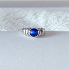 Vtg Blue Lapis Lazuli 925 Sterling Silver Gemstone Ring 5 Boho Minimalist Hippie