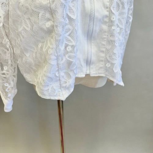 Vintage 90s Banjo Poplin and Lace Western Zip Up Shirt Size 1X - Bild 8 von 15