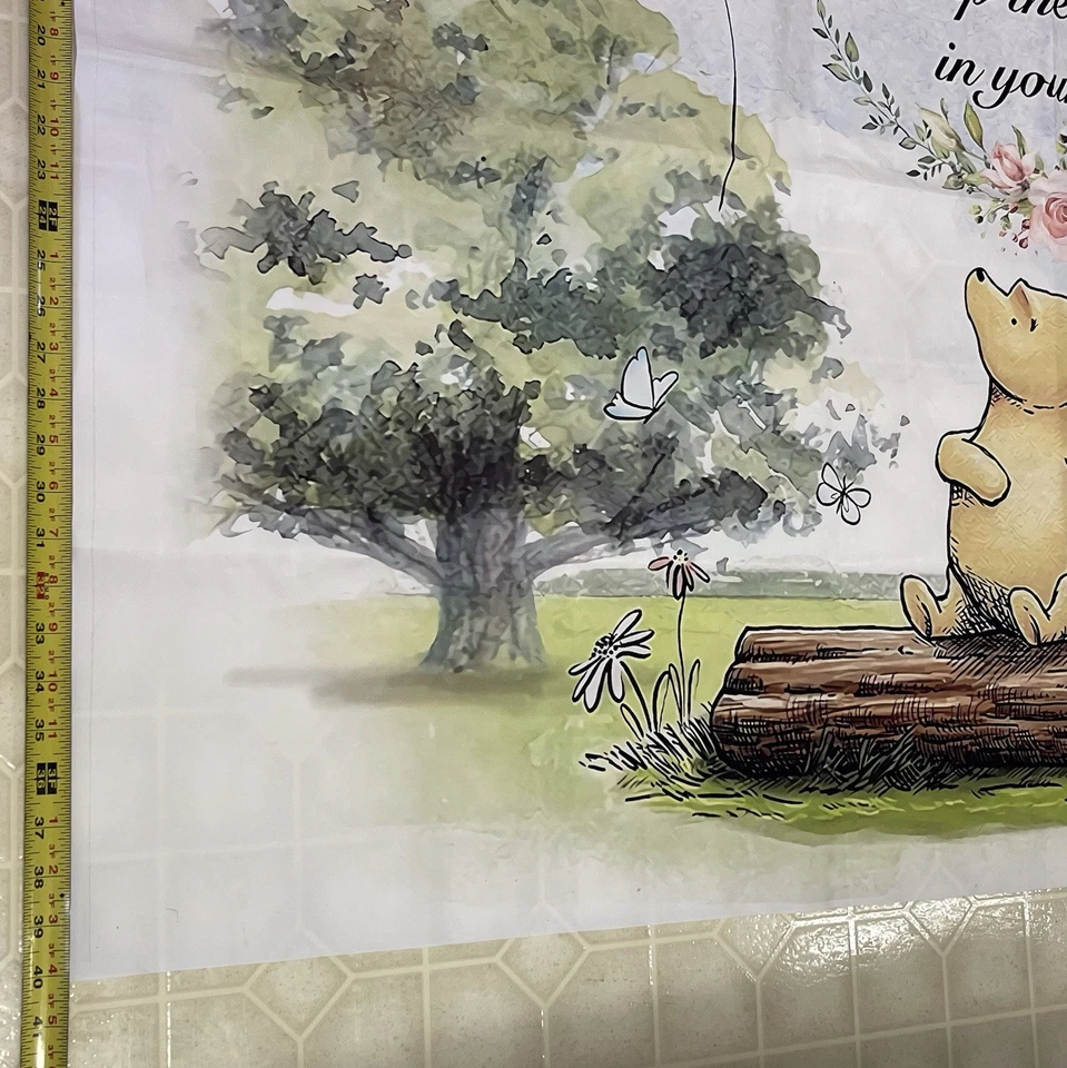 Winnie the Pooh & Piglet Backdrop Tablecloth “Smallest Things” Quote 5ft X 3.3ft - Image 2 of 4