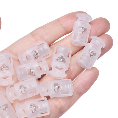 10PCS Plastic Clear Cord Locks for Drawstring, Small Paracord Spring Toggle S...