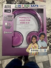Altec Lansing Kid Safe 2-in-1 Bluetooth Wireless Headphones - Pink. Pkg May Vary
