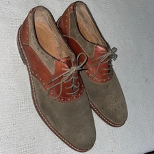 Johnston & Murphy 1850 Men’s Saddle Oxfords Size 10 M Brown Leather Going Out 