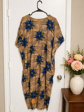 African Boubou Kaftan Maxi Ankara Dashiki Loose Fit One Size Casual Dress