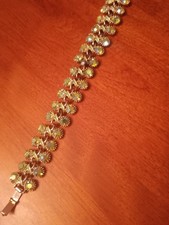 VT Aurora Borealis bracelet 2 rows wide 3/4 in enamel in middle