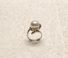 vintage sterling silver Gray Baroque Pearl Ring, Size Approx 5.15