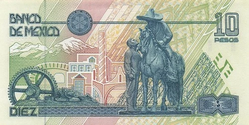 Mexico  10  Pesos  6.5.1994  Series  T  Prefix M  Uncirculated Banknote GG 7