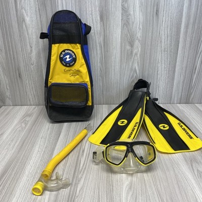 US Divers Kinder Aqua Lung Scuba Schnorchelflossen Maske, Schnorchel & Tasche Größe L/XL PT1