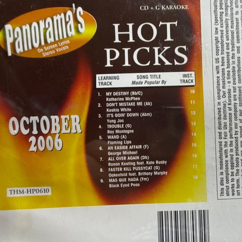 Panoramas Hot Picks October 2006 Pop Karaoke CD+G CDG English MPN THM-HP0610