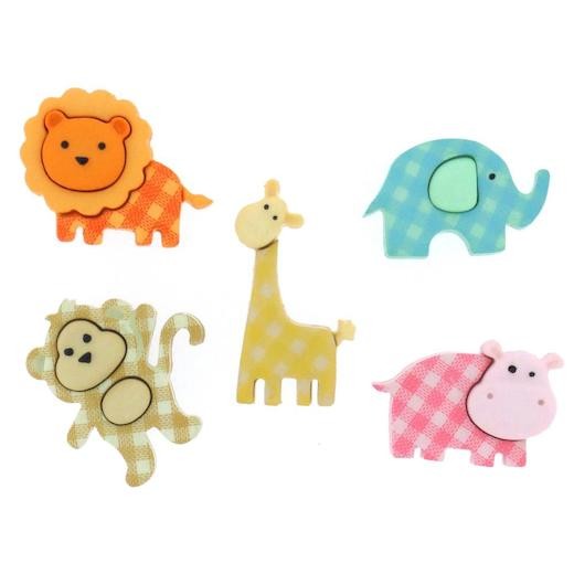 Dress It Up Buttons - Baby Safari 5pcs