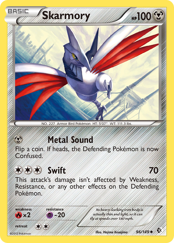 SKARMORY 96/149 UNCOMMON BOUNDARIES CROSSED POKEMON HEAVILY PLAYED