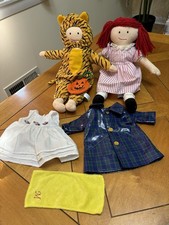 Madeline Rag Doll Plush Dressable Doll 14" Eden Clothes  Other Accessories Lot