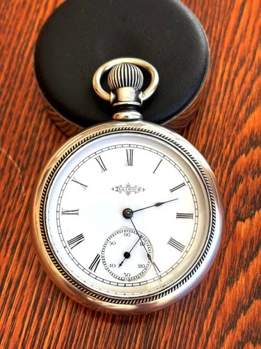 Early 1890 Illinois 16 Size 7J Grade 110 Coin Silver Case Nice Dial Runs Great!