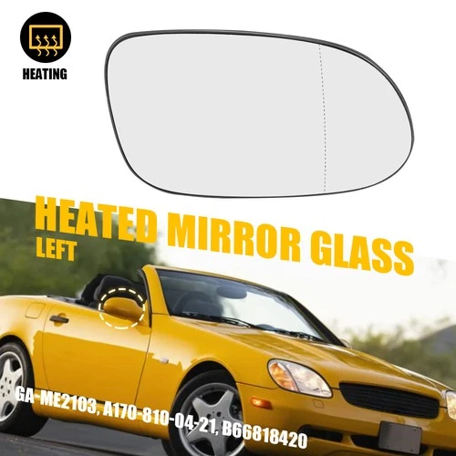 Mirror Glass Heated Replacement w/ Backing Right Side for Mercedes-Benz CLK55