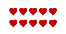 100 LOVE HEART VINYL DECAL STICKERS CRAFT WINE GLASS BOTTLE CUP BAUBLES WINDOW