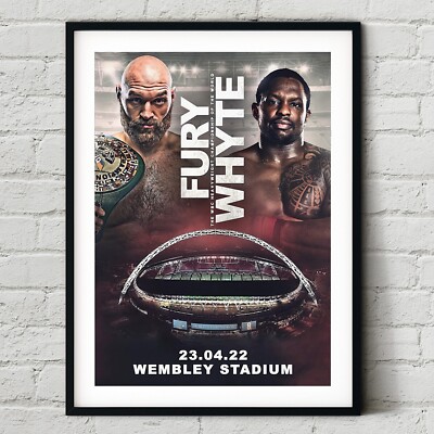 Tyson Fury vs. Dillian Whyte 2022 Fight Poster | Boxen Wandbilddruck | Wembley
