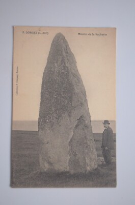 Menhir standing Stone De La Vacherie In Donges Le Carlet Postcard menhir-standing-stone-de-la-vacherie-in-donges-le-carlet-postcard
