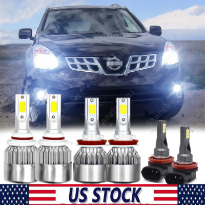 For Nissan Rogue 2008-2013 6x Combo LED Headlights Kit Fog Light Bulbs