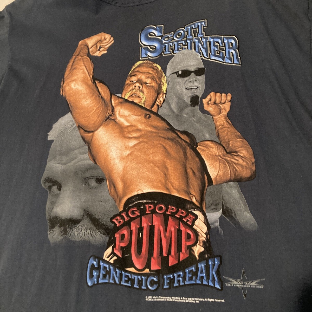 VTG Poppa Pump Scott Steiner WCW Wrestling T-Shirt Mens Size XL
