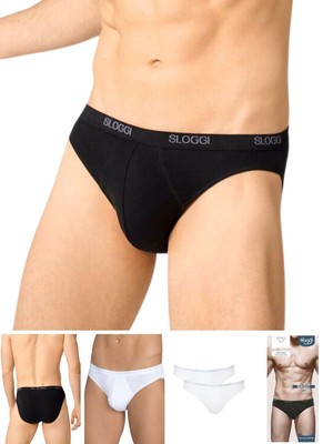 Sloggi Herren Basic Slips Mini Multipack 2P 94 % Baumwolle Slip Hose Herren Unterwäsche