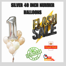 NUMBER BALLOONS 40" inch SILVER self inflated mylar birthday large helium
