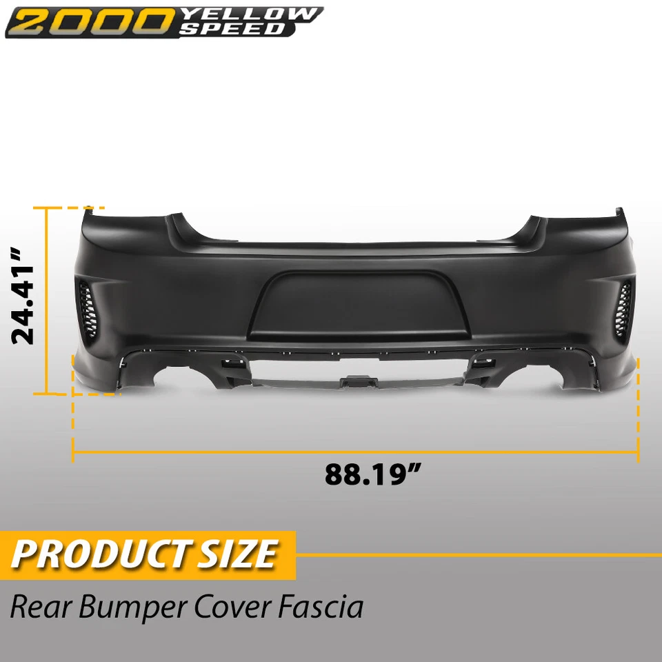 NEW Rear Bumper Cover Fascia Fit For 2015-2023 Dodge Charger W/ Side Vents Foto 3 de 4